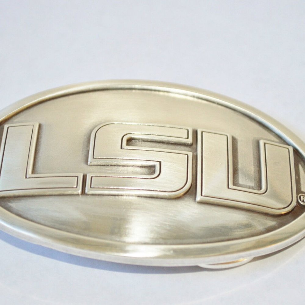 New Enmon LSU Tigers Brushed Belt Buckle Silver Louisiana State NCAA